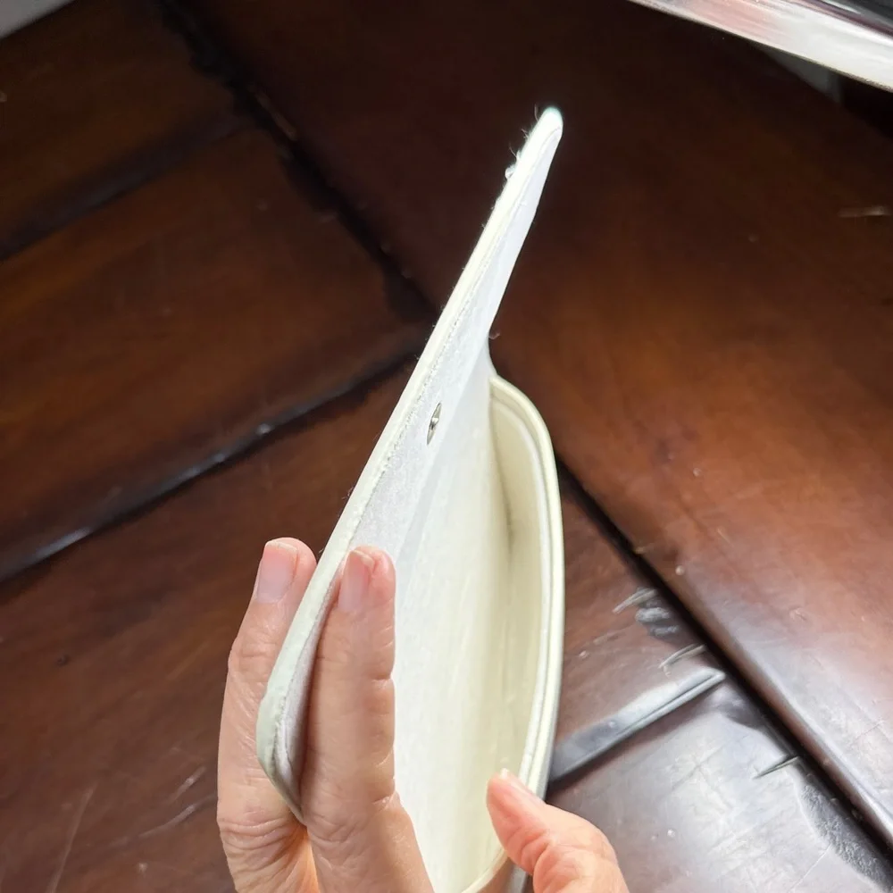 Article One Cream Eyeglass Case Snap Closure